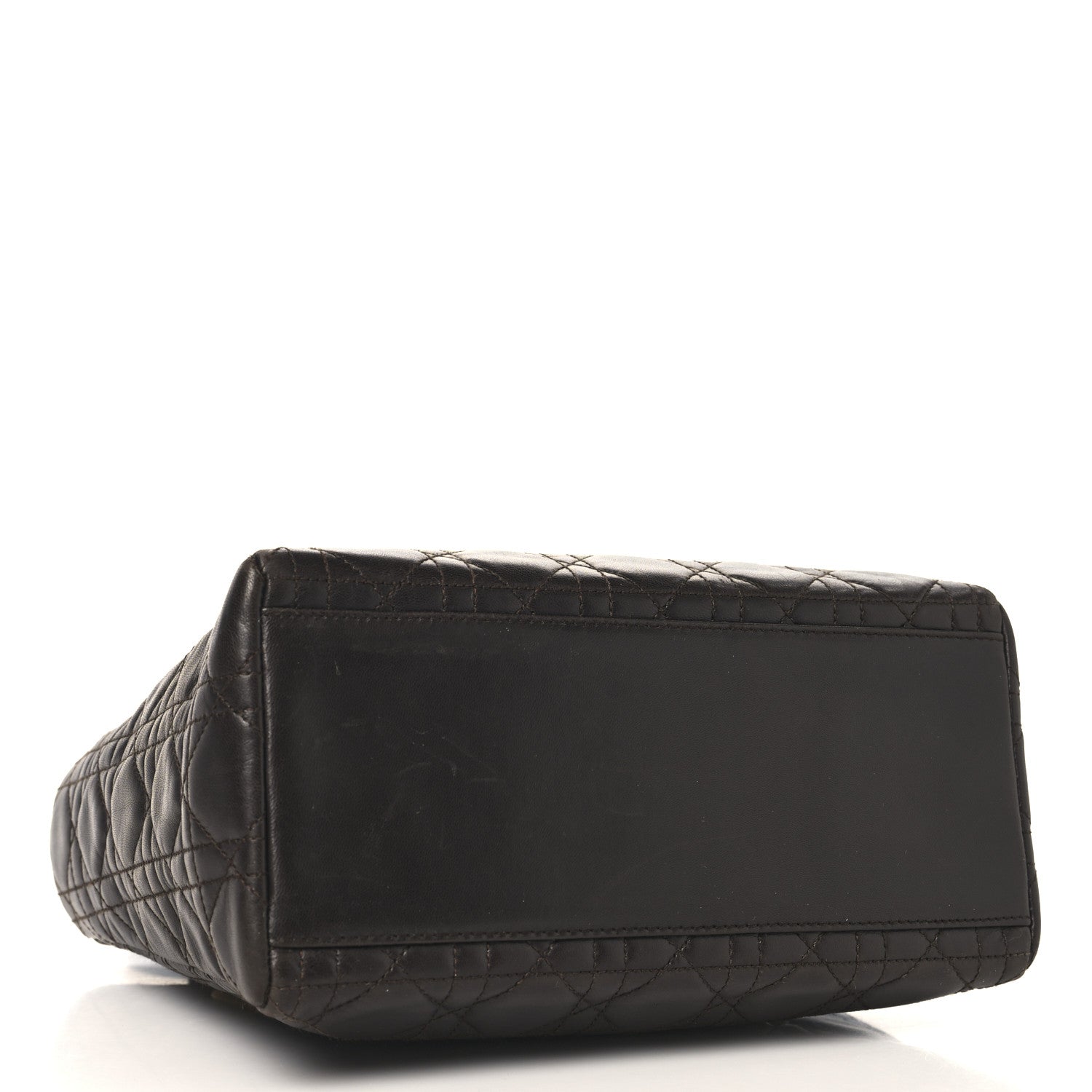 Christian Dior Lambskin Cannage Medium Lady Dior Dark Brown 4 of 14