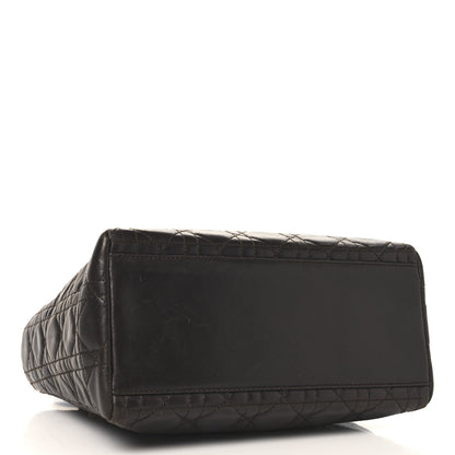 Christian Dior Lambskin Cannage Medium Lady Dior Dark Brown 4 of 14