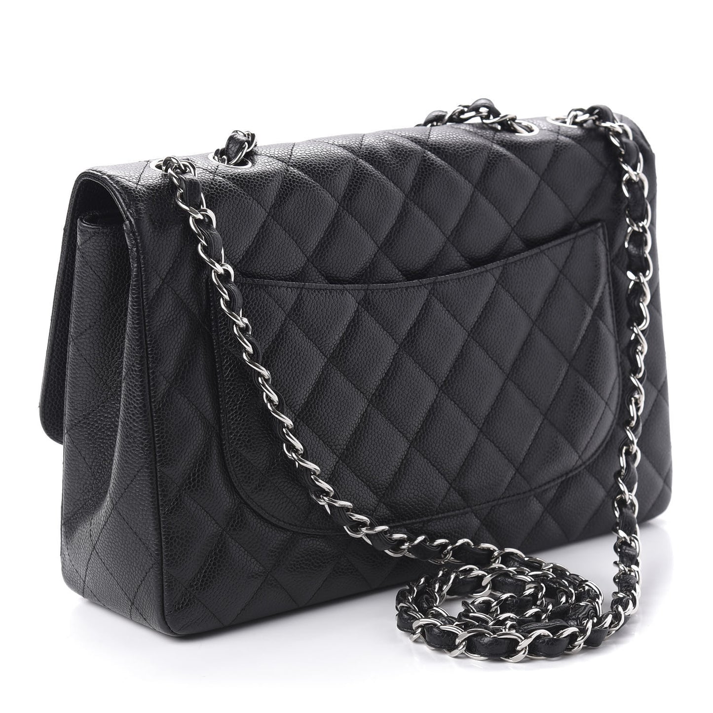 Caviar Quilted Jumbo Single Flap Black