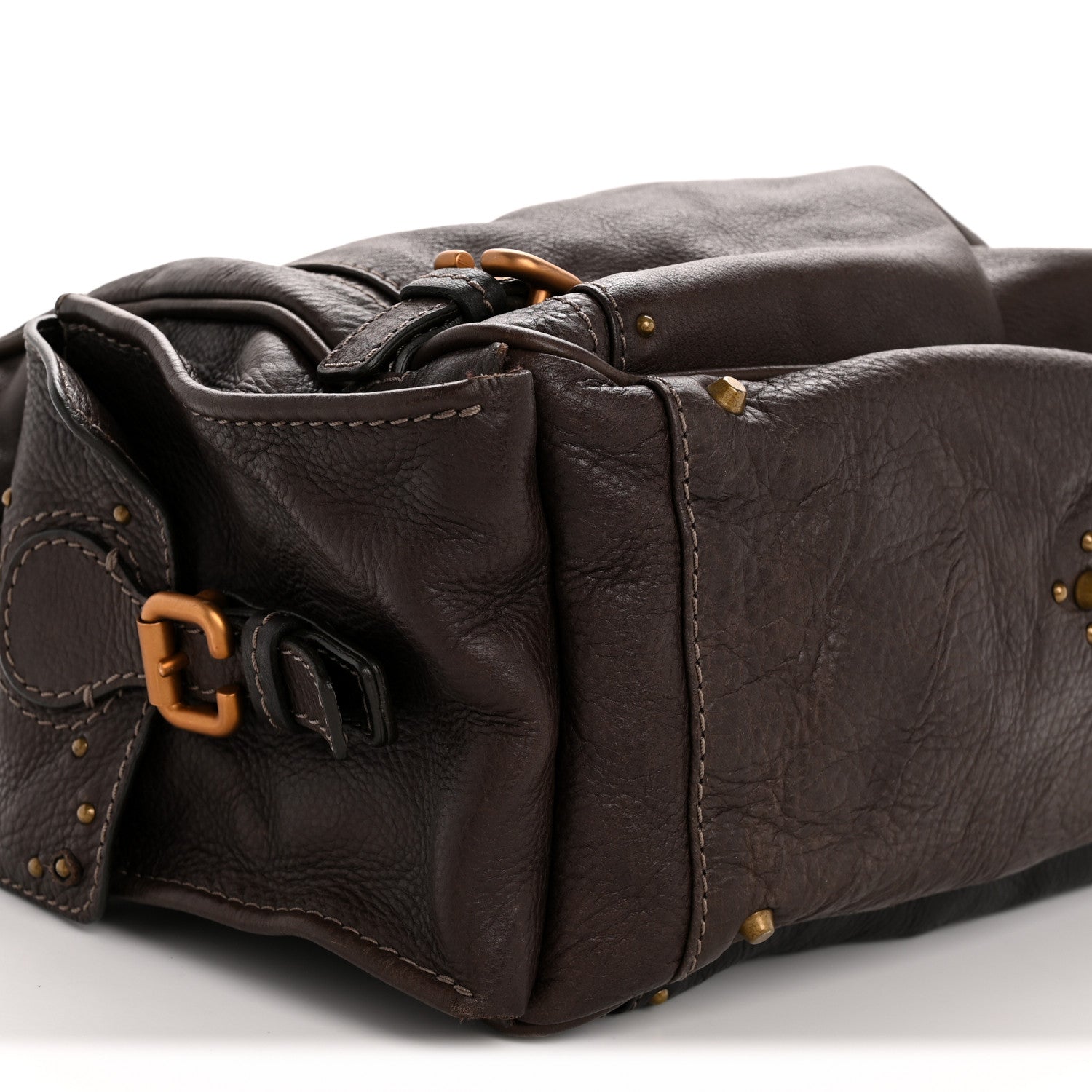 Chloe Grained Calfskin Paddington Tote Chocolate 9 of 15