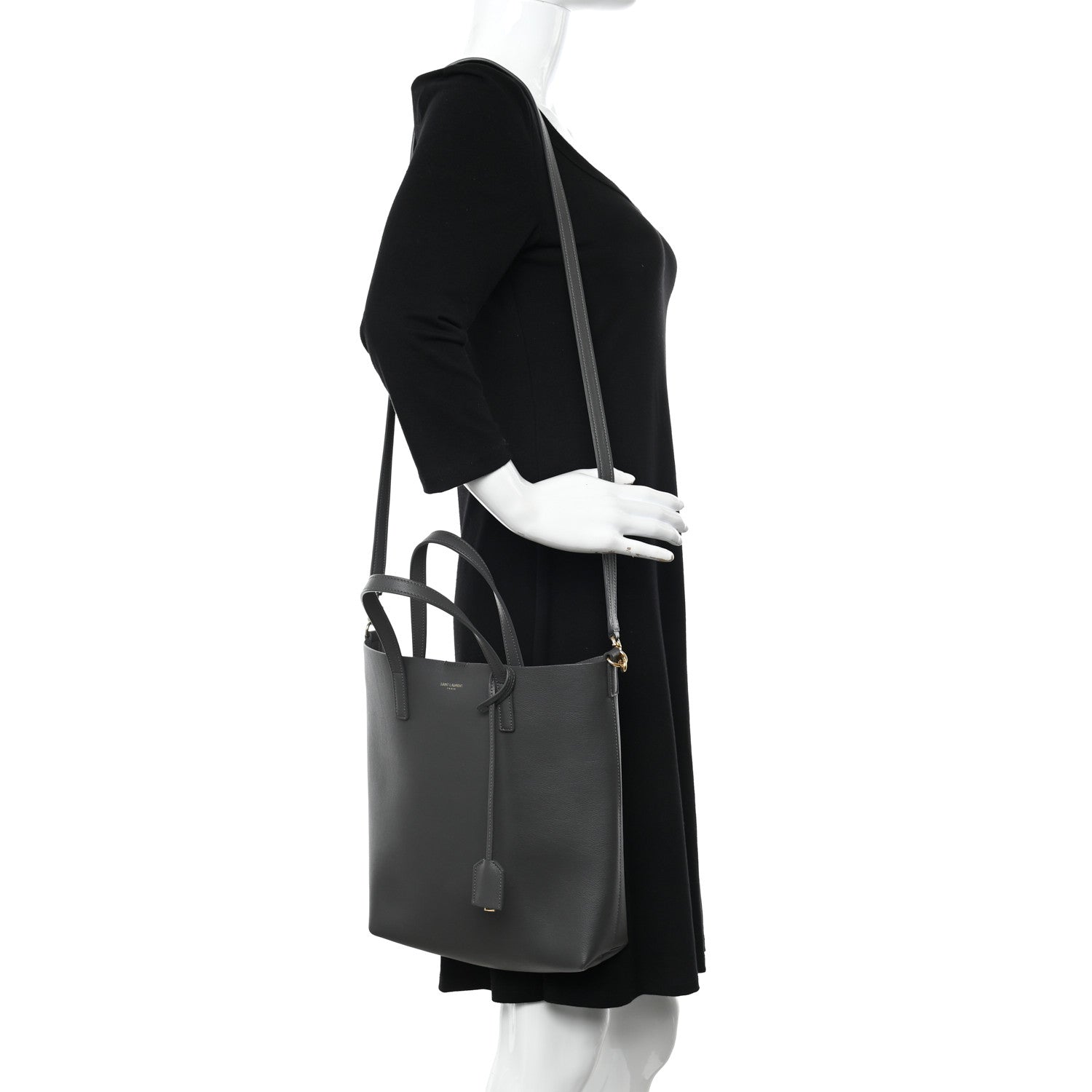 Saint Laurent Calfskin Toy Shopping Tote Earth Grey 2 of 10