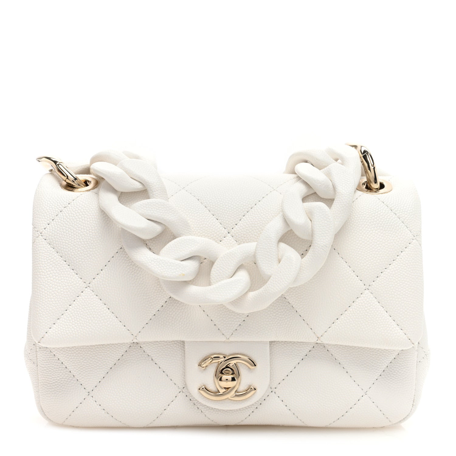 Chanel Caviar Quilted Funky Match Mini Flap White 1 of 10