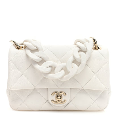 Chanel Caviar Quilted Funky Match Mini Flap White 1 of 10
