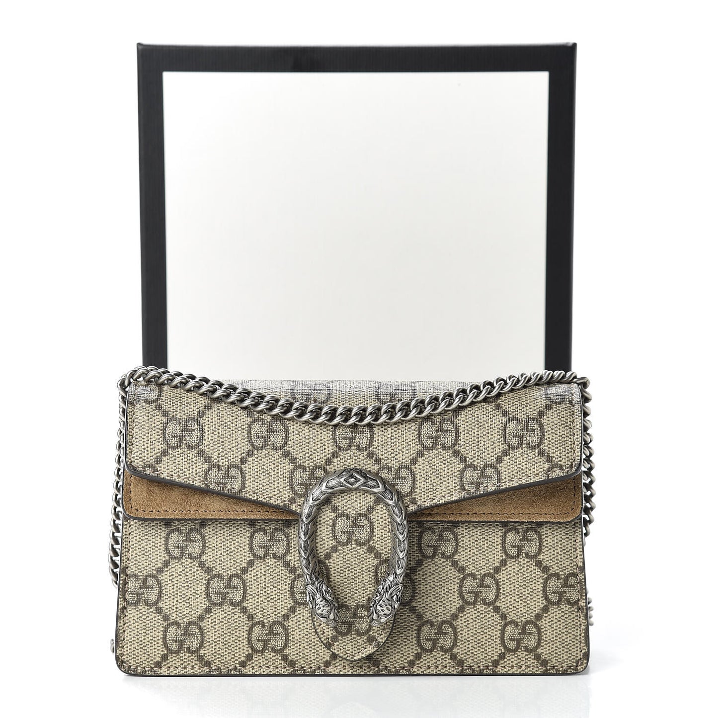 GG Supreme Monogram Super Mini Dionysus Shoulder Bag Taupe