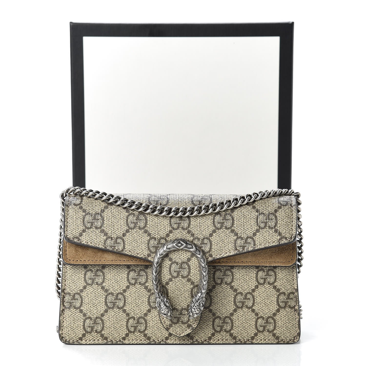 Gucci GG Supreme Monogram Super Mini Dionysus Shoulder Bag Taupe 11 of 11