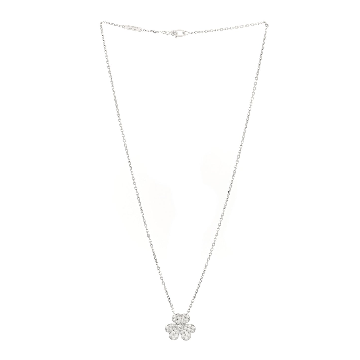 18K White Gold Diamond Small Frivole Pendant Necklace