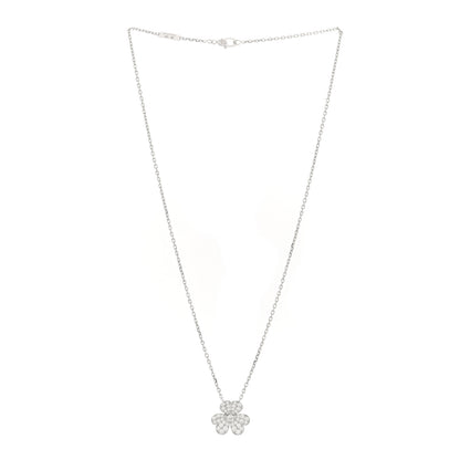 Van Cleef & Arpels 18K White Gold Diamond Small Frivole Pendant Necklace 3 of 4