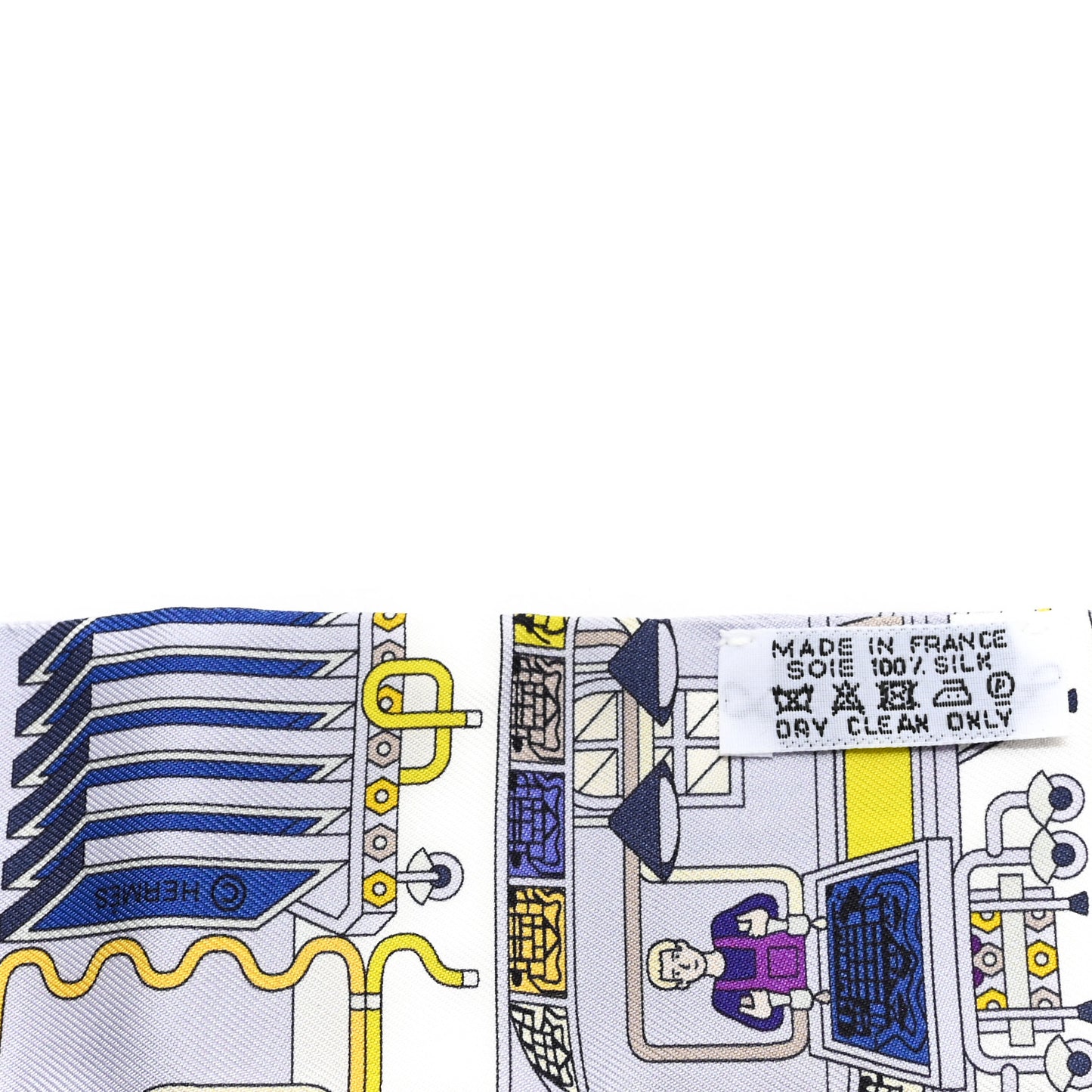 Silk La Maison des Carres Twilly Bleu Pale Jaune Vif