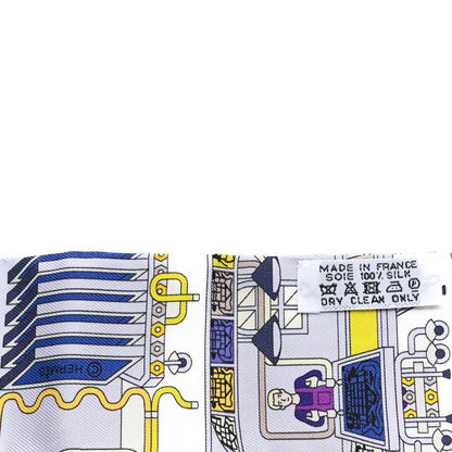 Hermes Silk La Maison des Carres Twilly Bleu Pale Jaune Vif 3 of 3