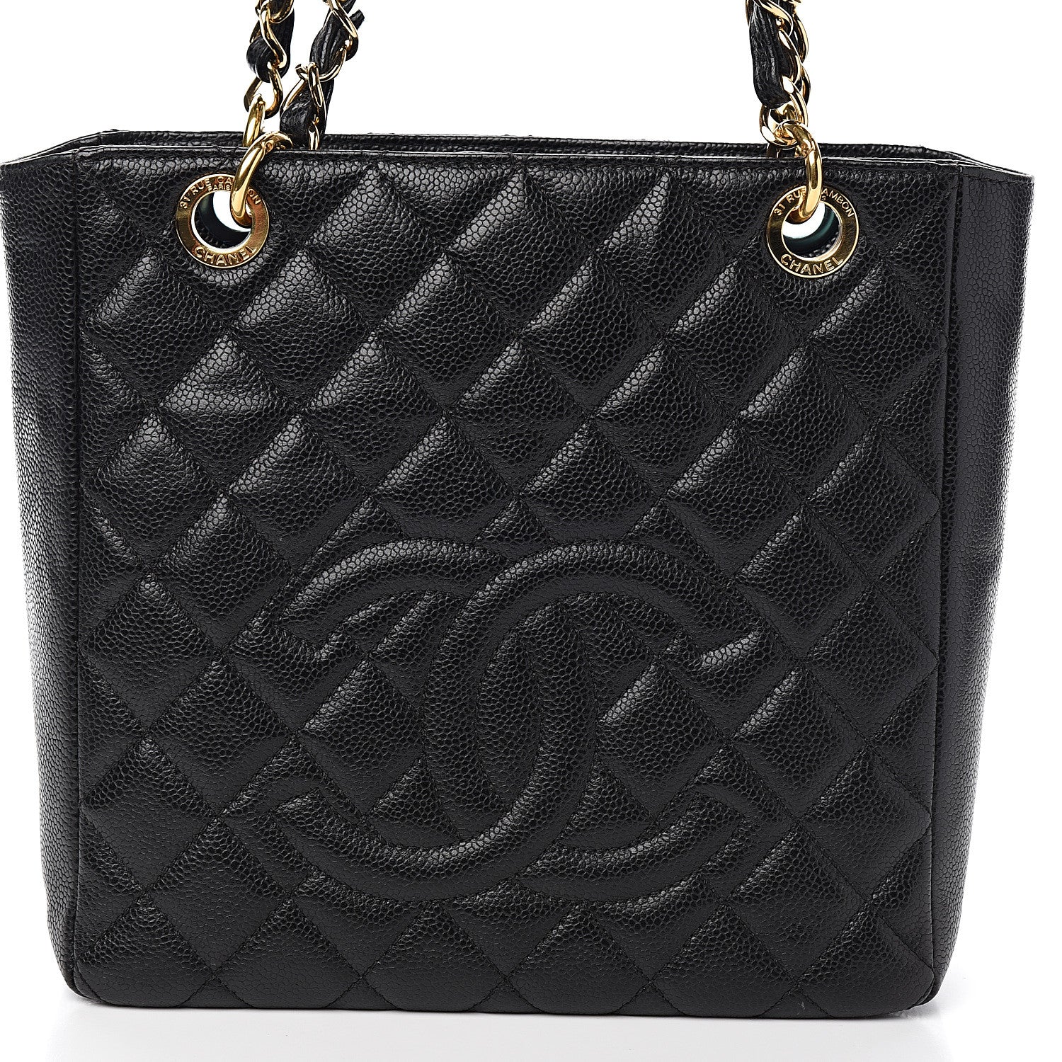 Chanel Caviar Quilted Petit Shopping Tote PST Black 9 of 9