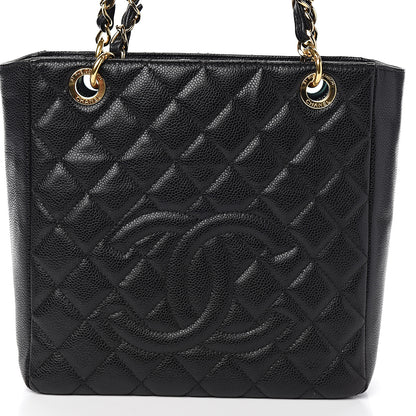 Chanel Caviar Quilted Petit Shopping Tote PST Black 9 of 9