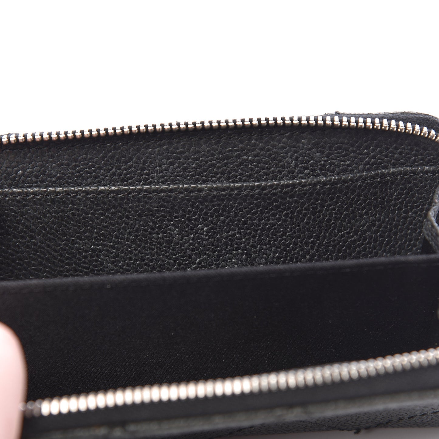 Caviar Outdoor Ligne Zip Coin Purse Wallet Black