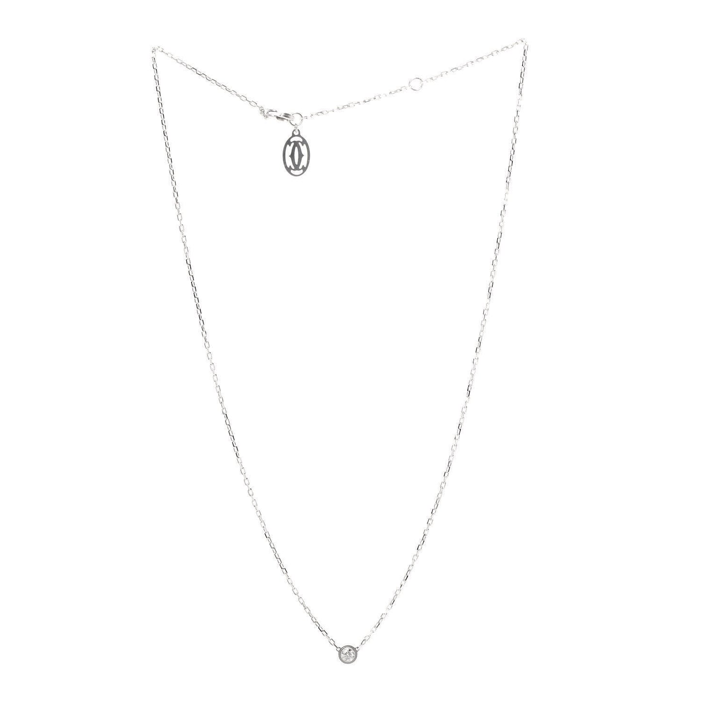 18K White Gold Diamond SM D'Amour Pendant Necklace