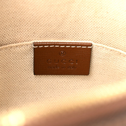 Gucci GG Supreme Monogram Azalea Calfskin Mini Horsebit 1955 Top Handle Bag Beige Ebony Brown Sugar 6 of 10