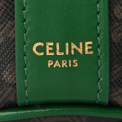 Celine Triomphe Canvas Calfskin Small Drawstring Bucket Bag Emerald 6 of 9