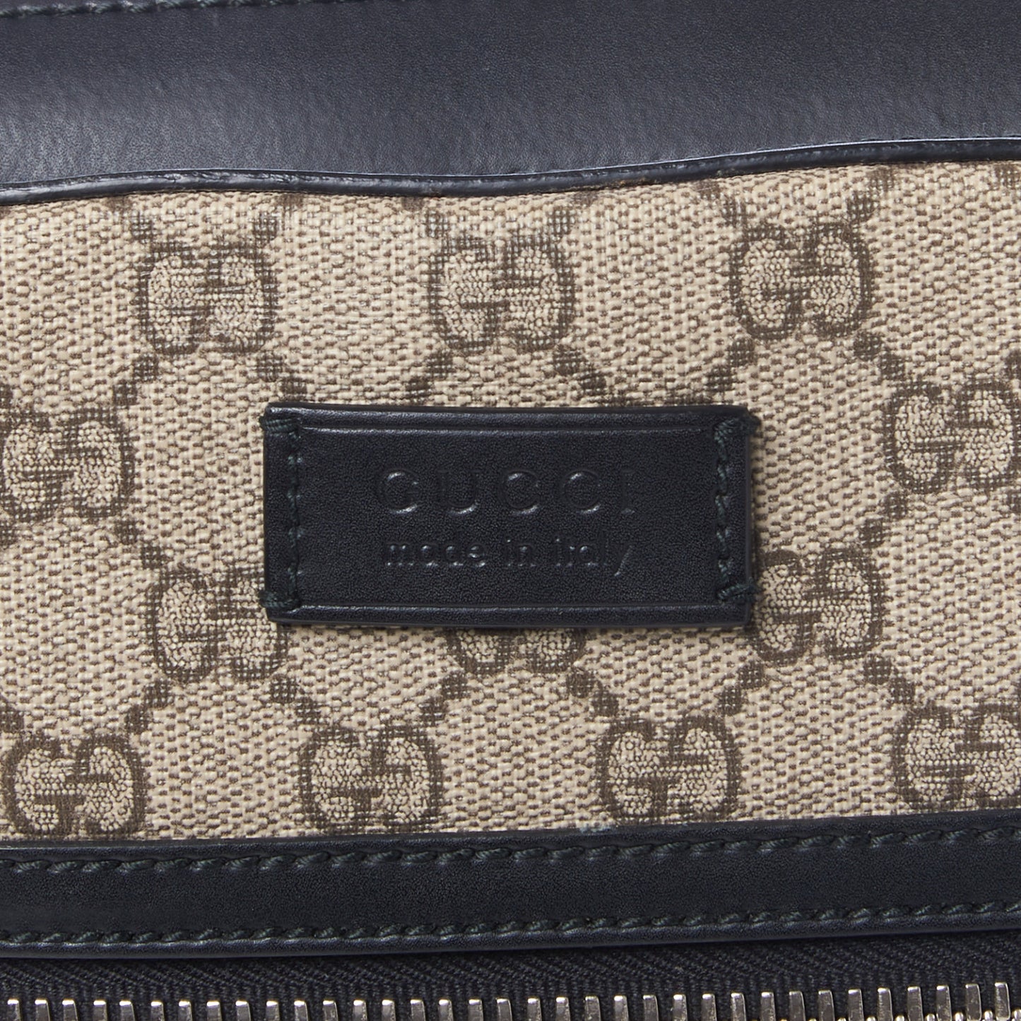 GG Supreme Monogram Flat Messenger Bag Black
