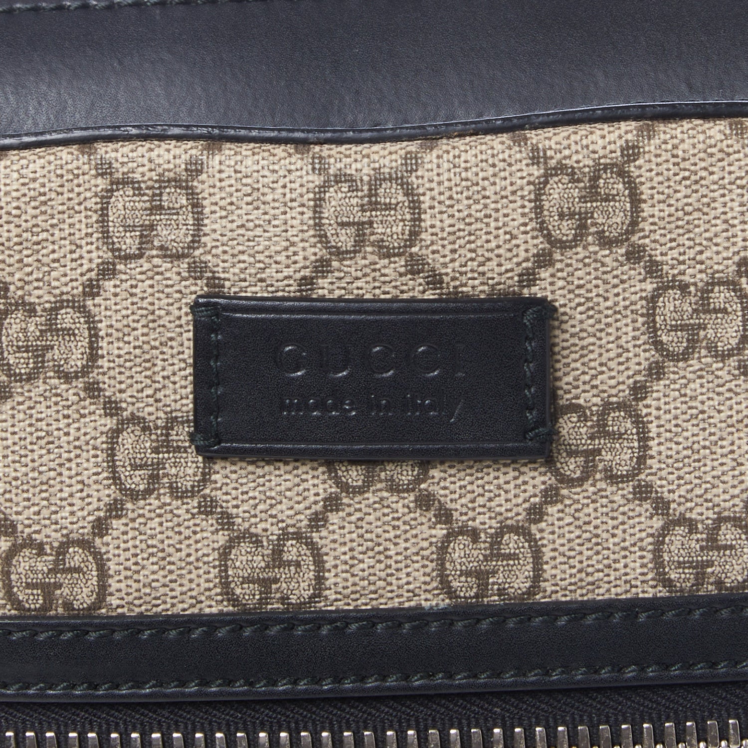 Gucci GG Supreme Monogram Flat Messenger Bag Black 6 of 9