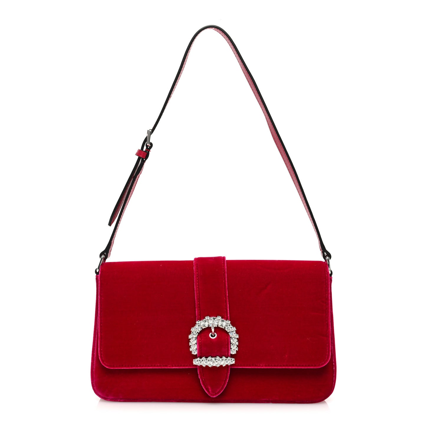 Velvet Crystal Cheri Shoulder Bag Royal Red