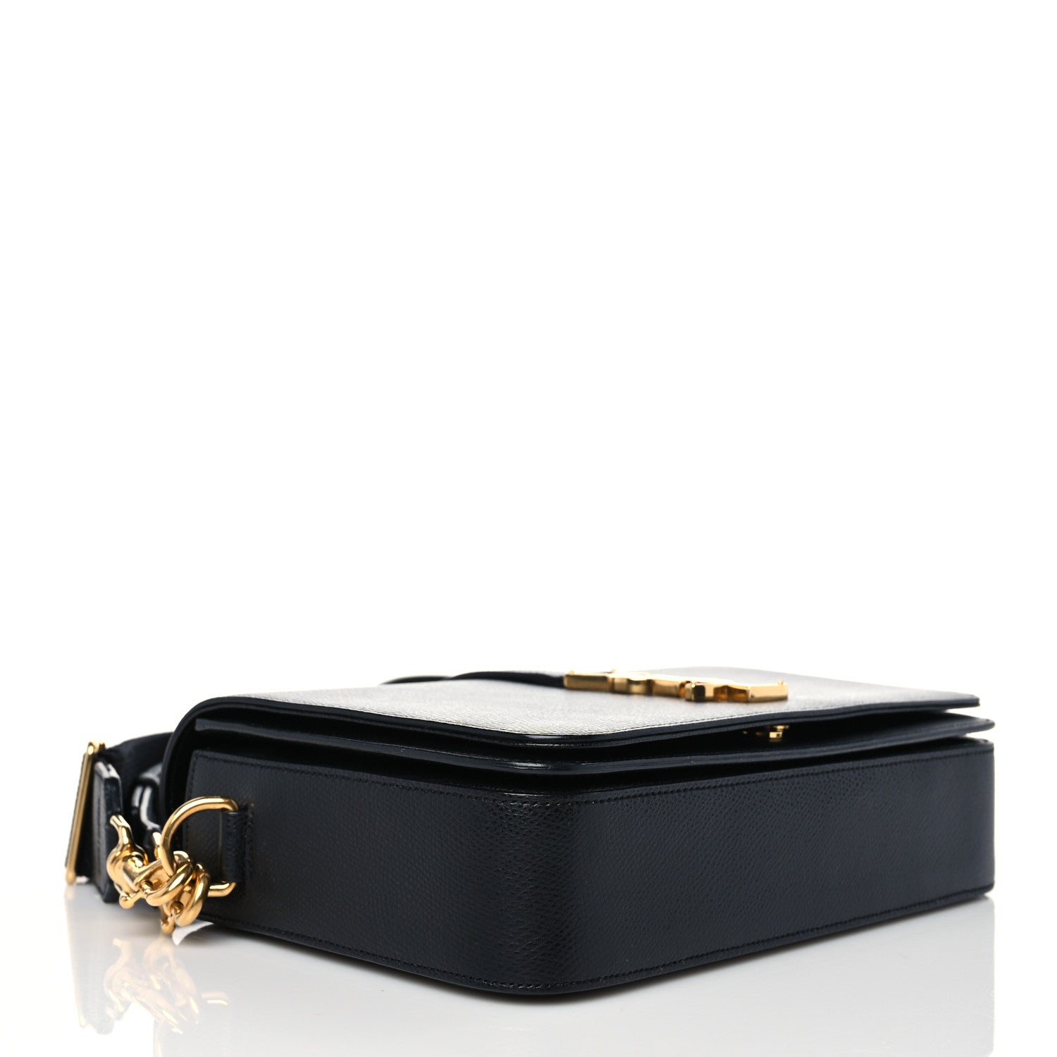 Saint Laurent Textured Calfskin Medium Classic Monogram Universite Bag Black 4 of 8