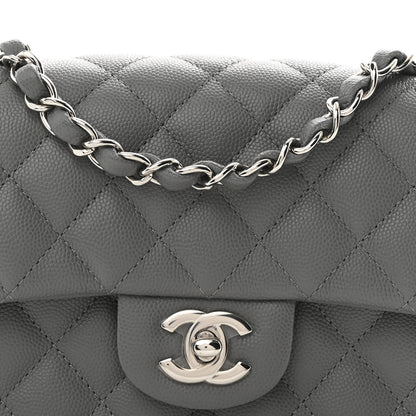Chanel Caviar Quilted Mini Rectangular Flap Grey 8 of 11