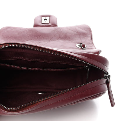 Chanel Aged Calfskin Quilted Small Easy Flap Dark Red 5 of 9
