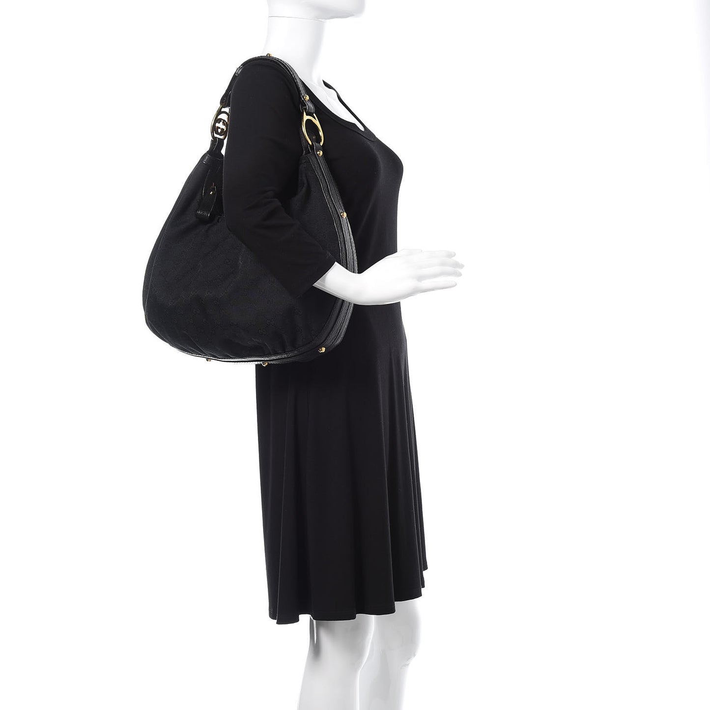 Monogram Medium Interlocking Hobo Black