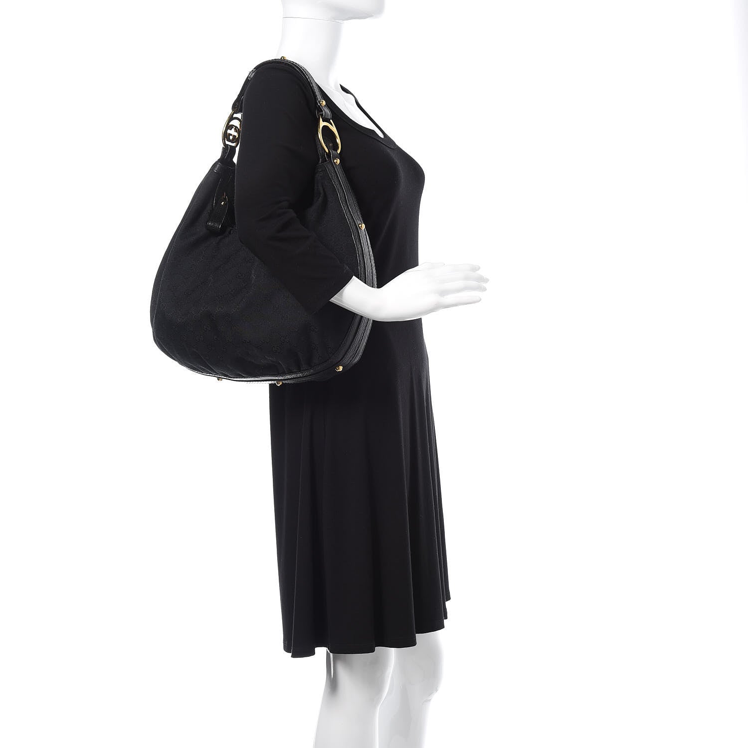 Gucci Monogram Medium Interlocking Hobo Black 2 of 10