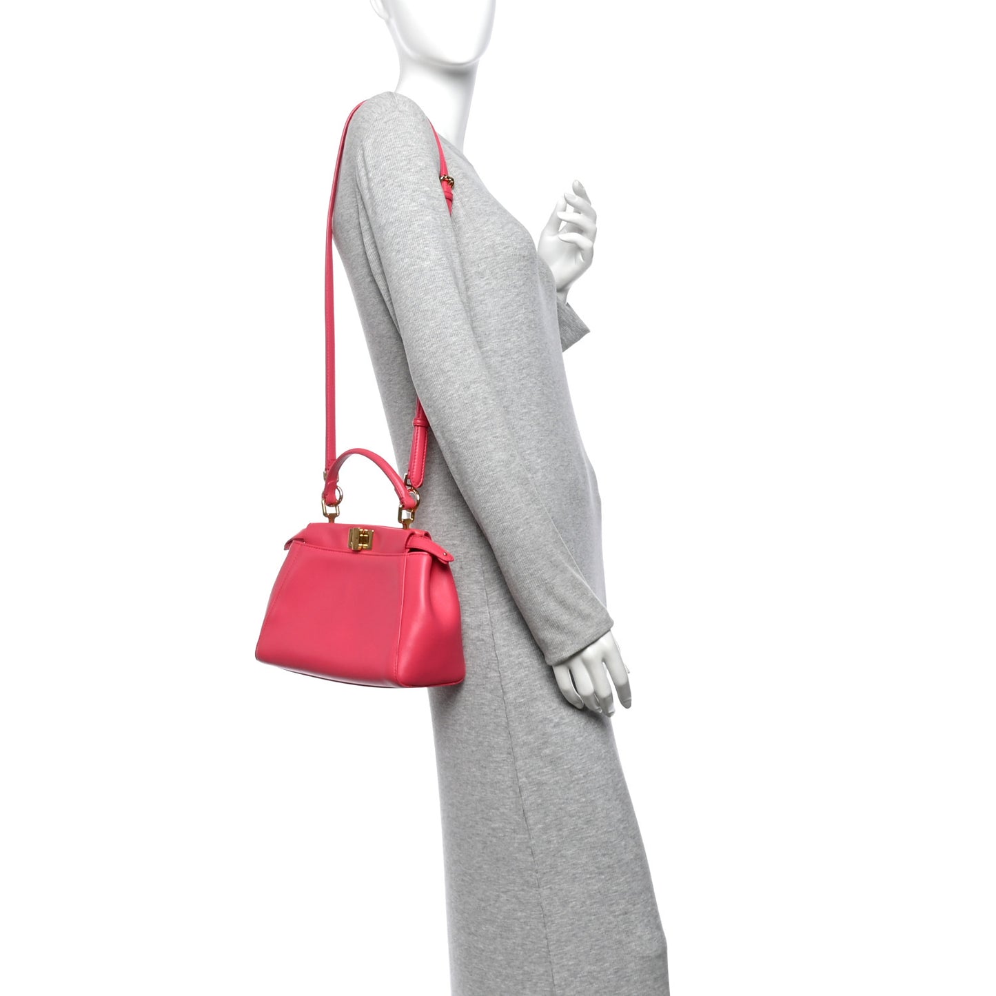 Nappa Stacked Bar Mini Peekaboo Iconic Satchel Lampone
