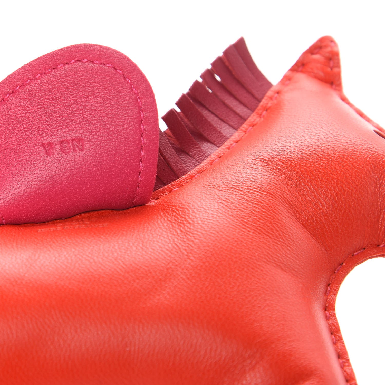 Hermes Milo Lambskin Grigri Rodeo Horse Bag Charm MM Rouge Indien Rubis Rose Mexico 4 of 5