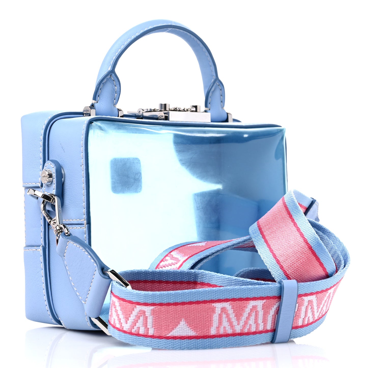 Transparent Small E/W Soft Berlin Crossbody Hologram Blue Bell