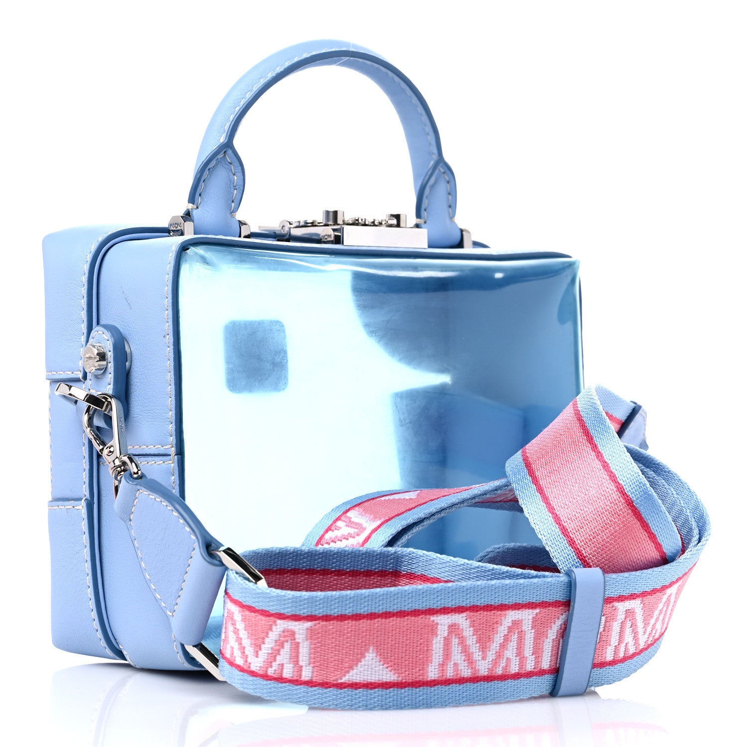 MCM Transparent Small E/W Soft Berlin Crossbody Hologram Blue Bell 5 of 12