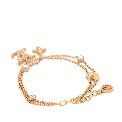 Louis Vuitton Metal Crystal LV Lady Bracelet Gold 3 of 5