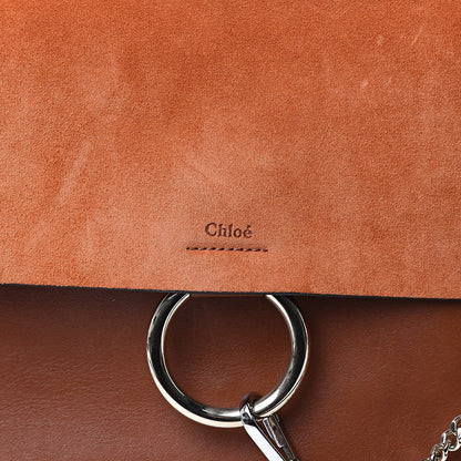 Chloe Suede Calfskin Medium Faye Shoulder Bag Tobacco 12 of 14