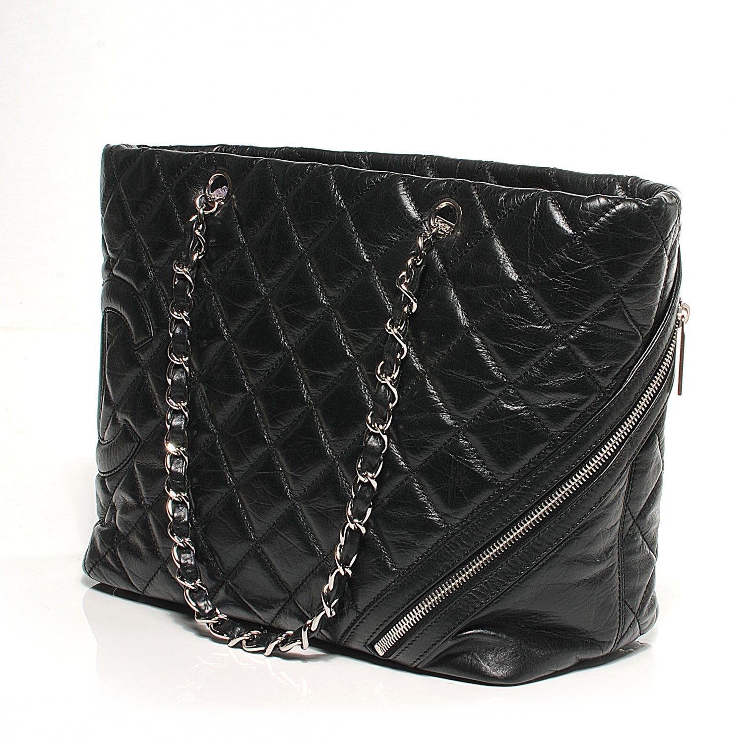 Chanel Leather Quilted Cotton Club Large Tote Black 5 of 10