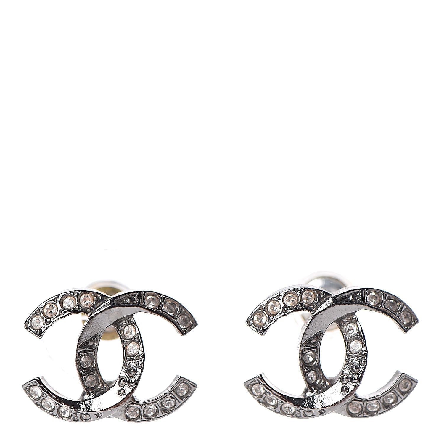 Chanel Ruthenium Crystal CC Earrings 1 of 6