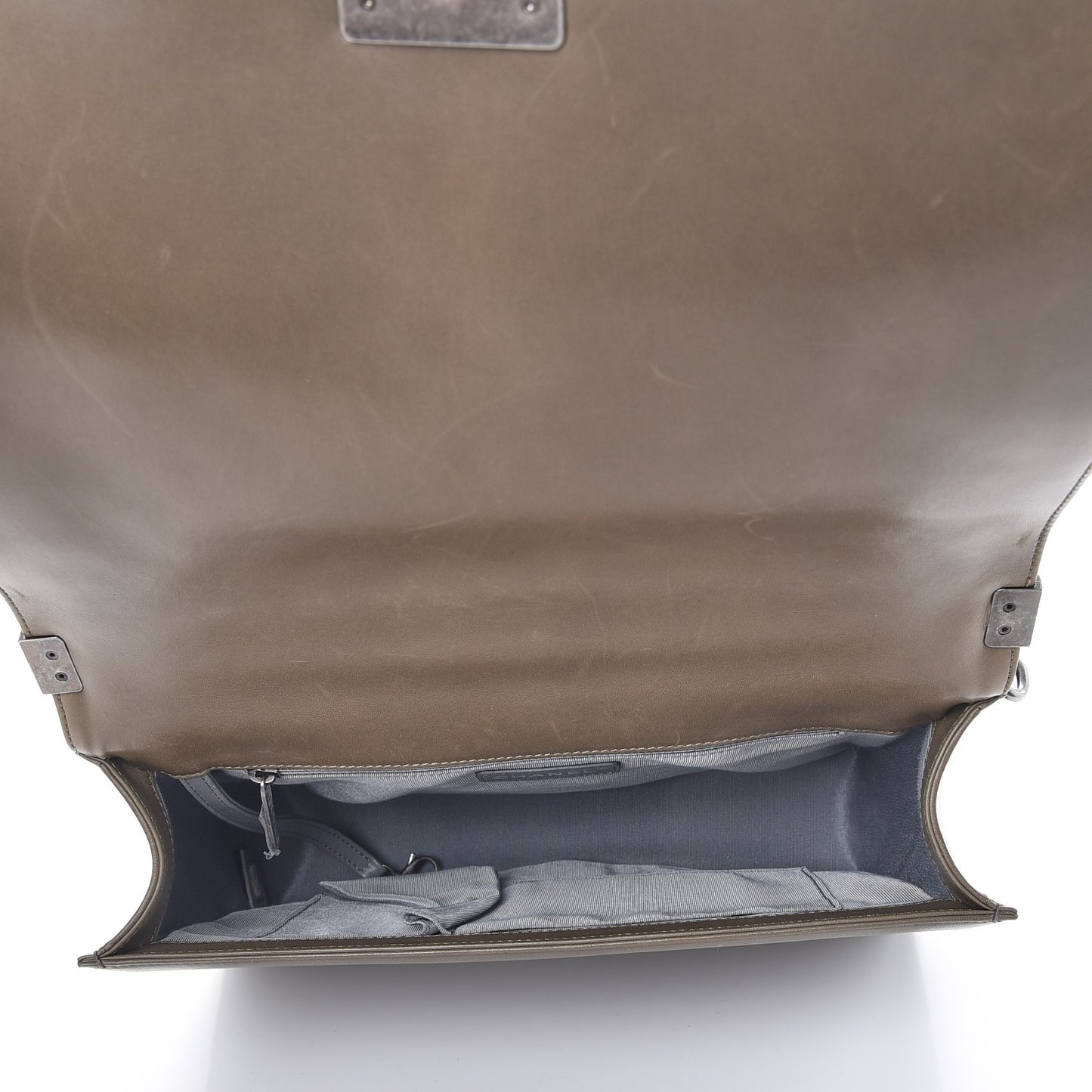 Lambskin Quilted Large Boy Flap Khaki