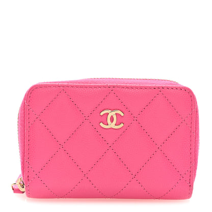Chanel Caviar Quilted Zip Around Coin Purse Pink 1 of 7