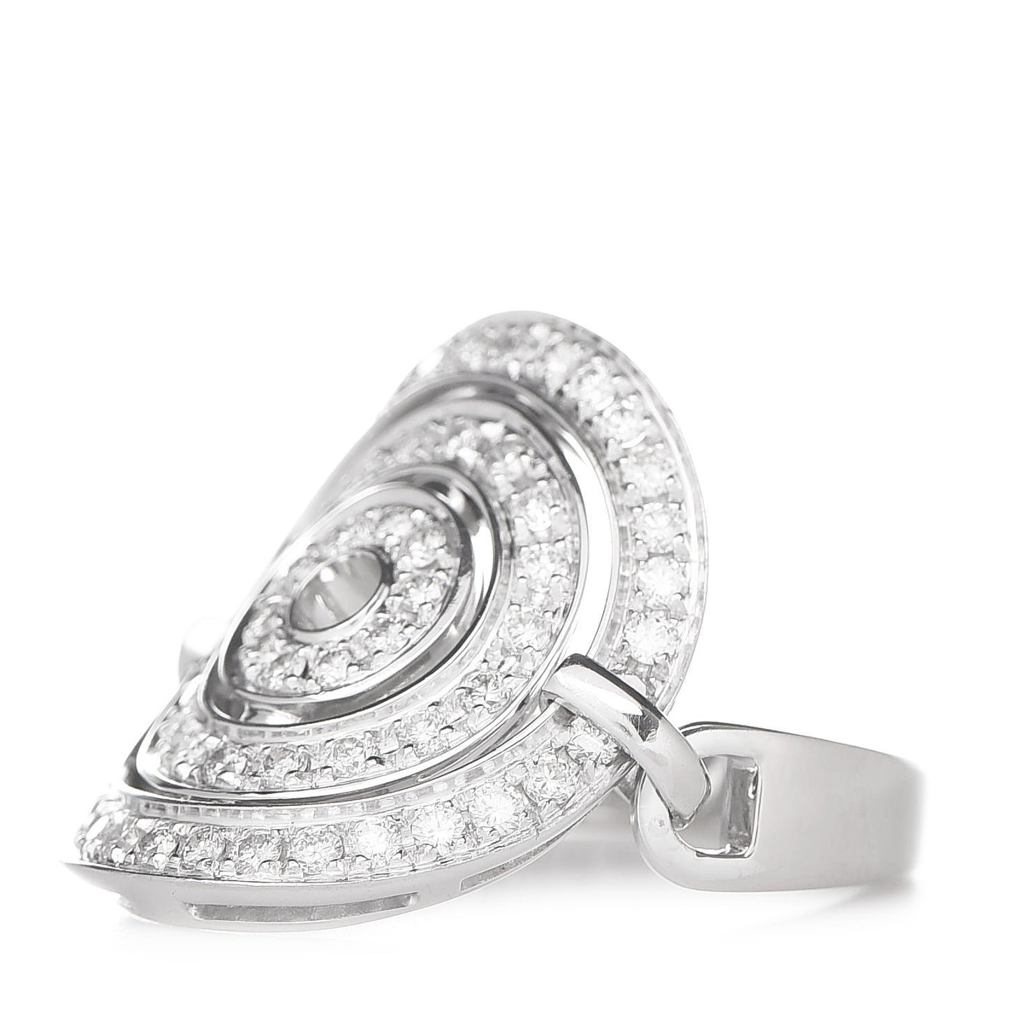 18K White Gold Diamond Astrale Cerchi Ring 55 7.25
