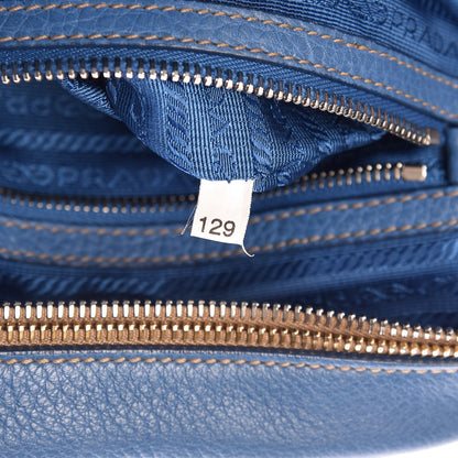 Prada Vitello Daino Dome Satchel Cobalto 7 of 15
