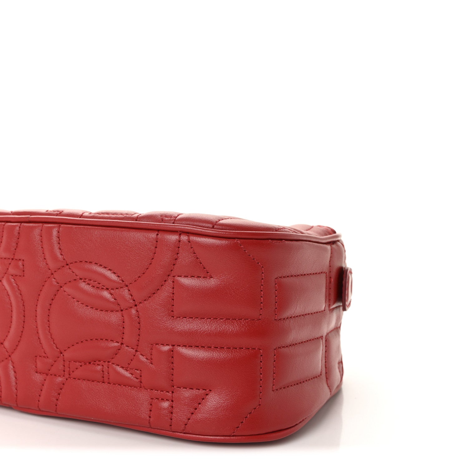 Salvatore Ferragamo Calfskin Quilted Gancini Camera Bag Red 9 of 9