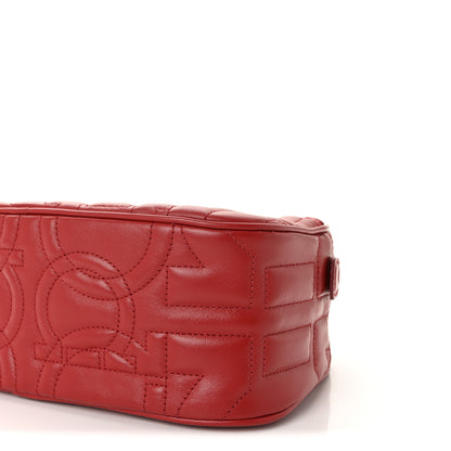 Salvatore Ferragamo Calfskin Quilted Gancini Camera Bag Red 9 of 9