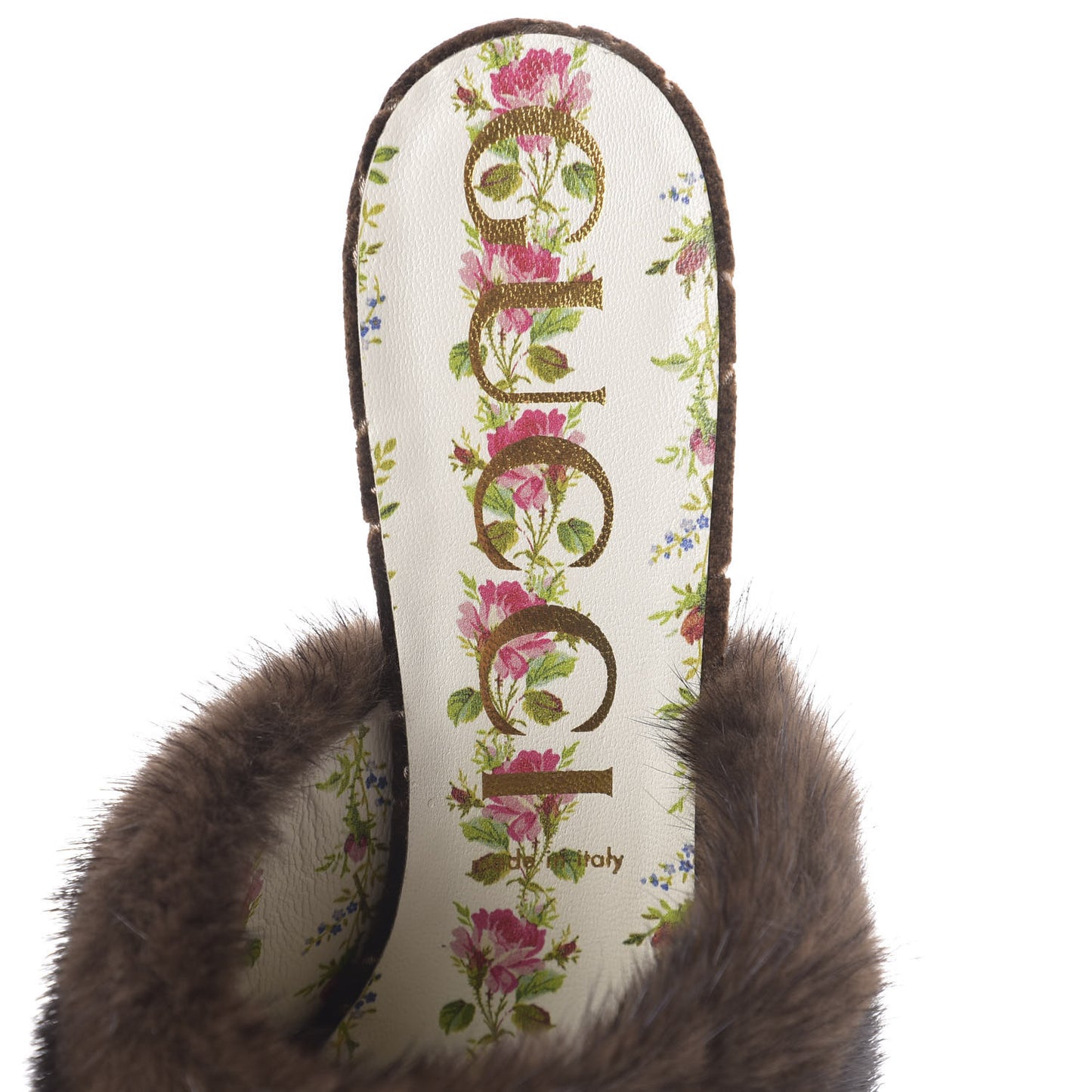 Mink Velvet GG Monogram Candy Mules 41 Scan Brown Brown