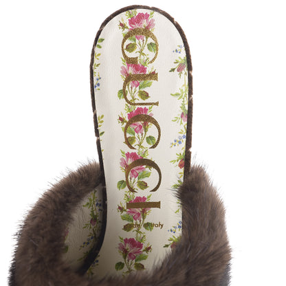 Gucci Mink Velvet GG Monogram Candy Mules 41 Scan Brown Brown 5 of 7