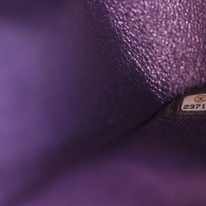 Chanel Iridescent Lambskin Quilted Medium Double Flap Dark Purple 7 of 11