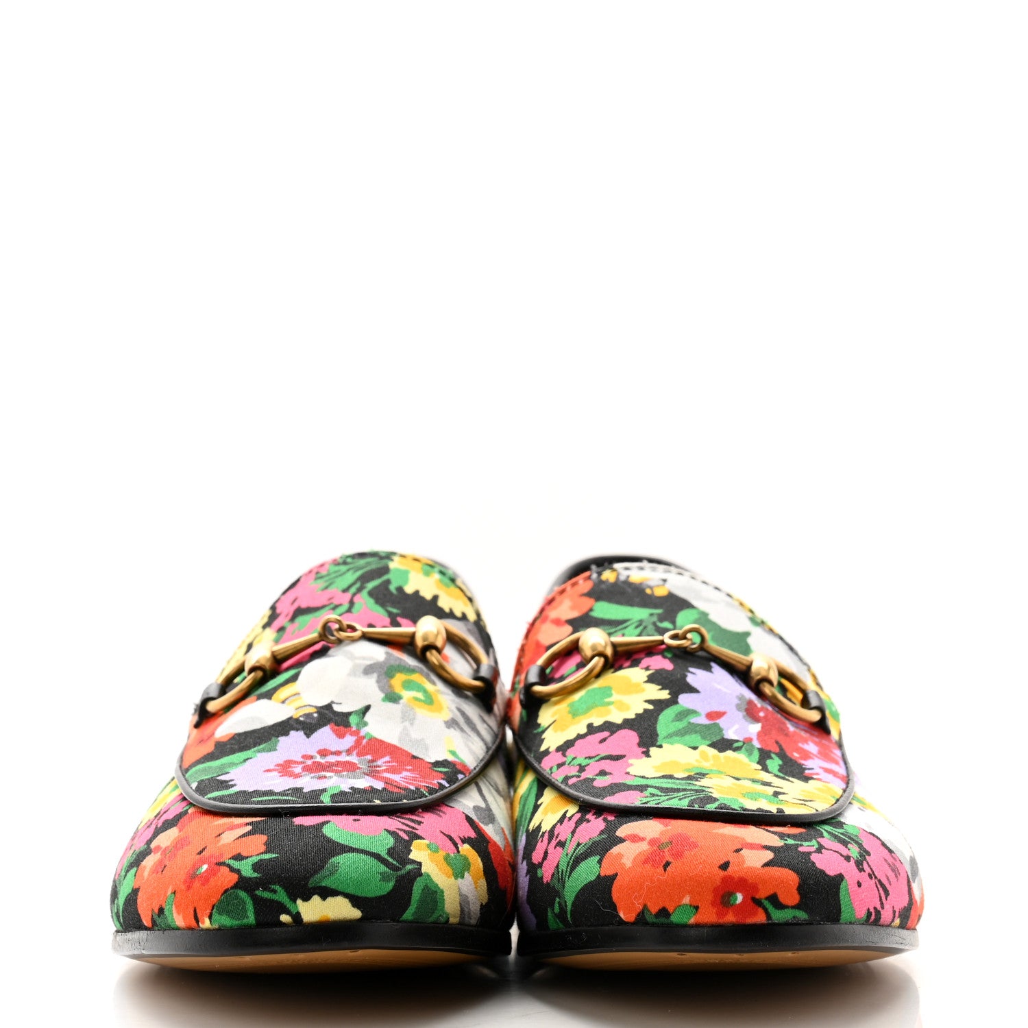 Gucci Floral Horsebit Womens Jordaan Loafers 35 Multicolor 2 of 8