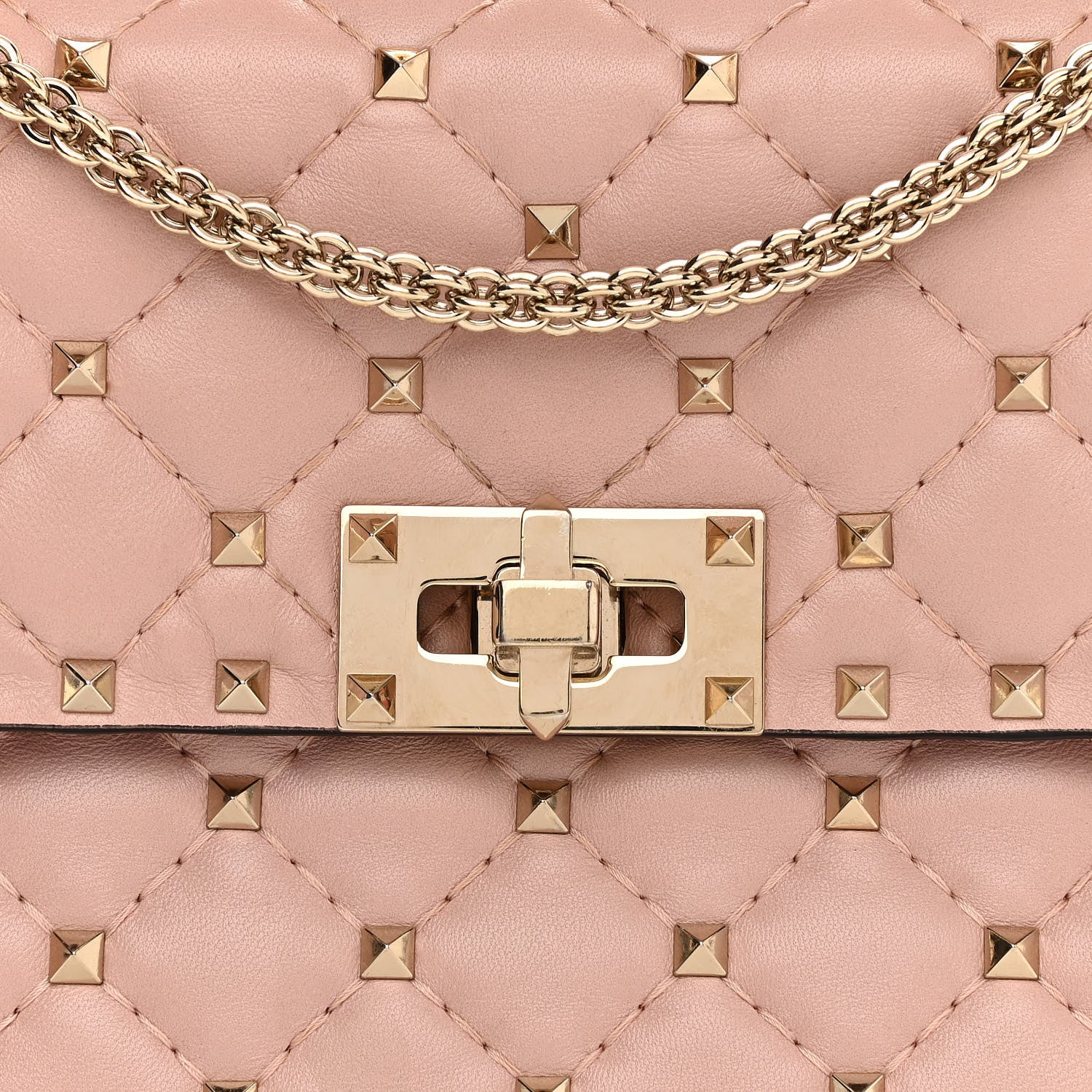 Valentino Garavani Lambskin Medium Rockstud Spike Shoulder Bag Poudre 7 of 15