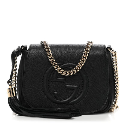 Gucci Pebbled Calfskin Small Soho Flap Crossbody Black 1 of 10