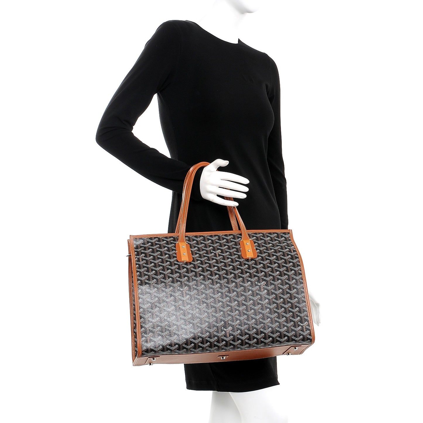 Goyardine Marquises Tote Black Gold