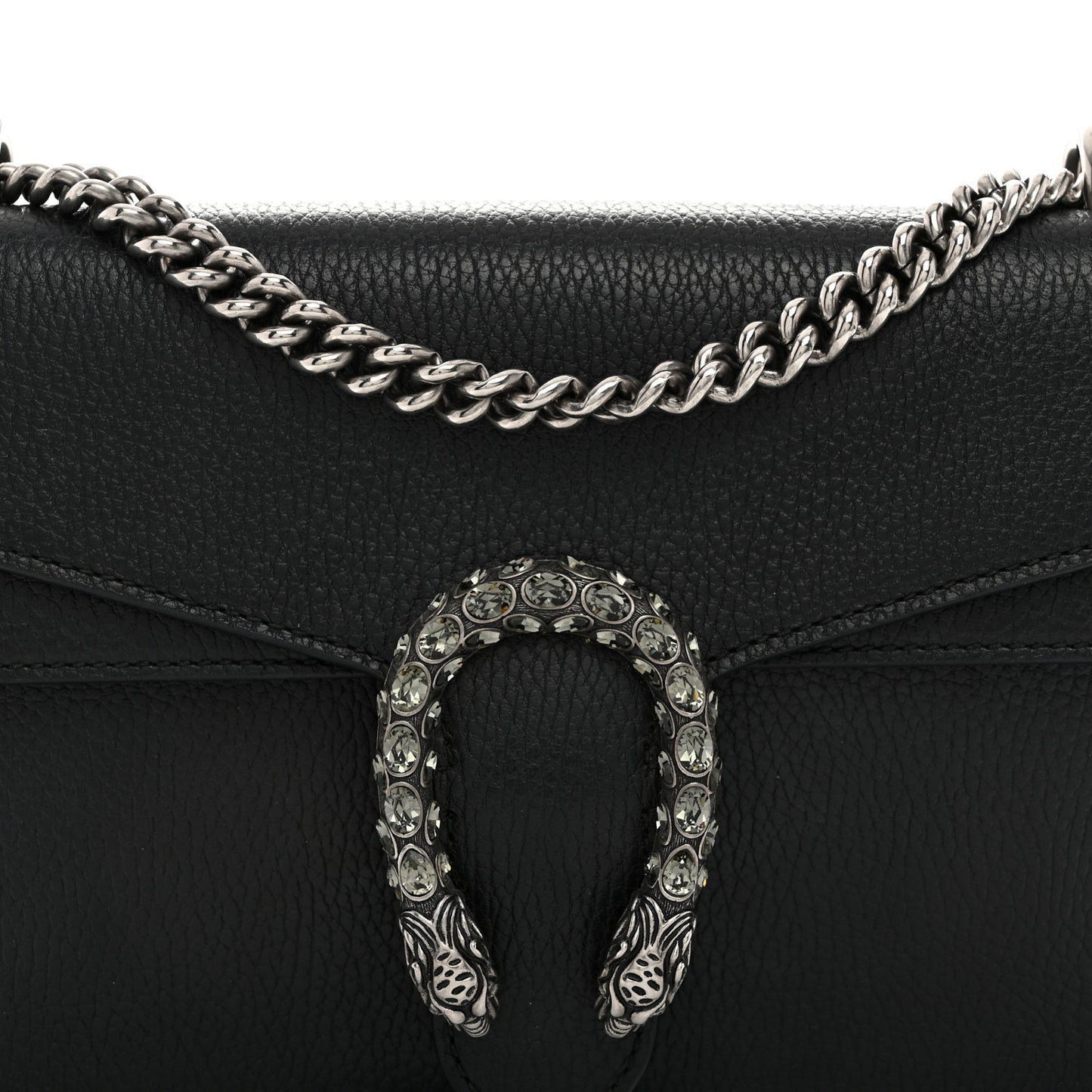 Pebbled Calfskin Small Dionysus Shoulder Bag Black