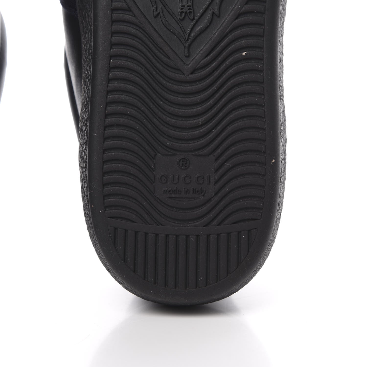 Gucci Calfskin Ayers Web Bee Embroidered Mens Ace Sneakers 9.5 Black 6 of 8